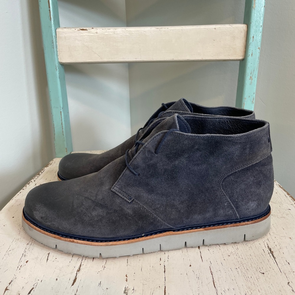 Tsubo Mens 11.5 Suede Chukka Boots Navy Blue XL Extralight Sole 1002827-DKNV